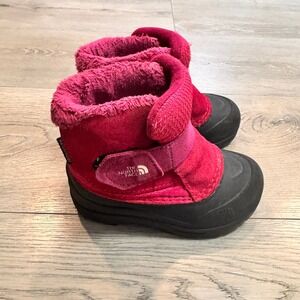 The North Face Pink Winter Snow Boots Toddler Girls Waterproof Size 9 Leather